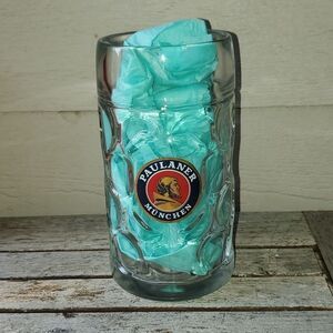 Paulaner Munchen Austria Dimple Beer Stein 1L Glass Mug